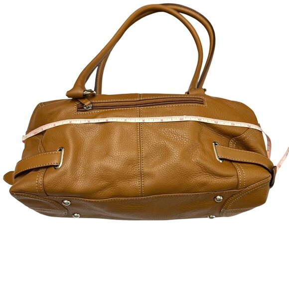 Tignanello Women's Pebbled Leather Shoulder Handbag Purse Brown With Wristlet - Picture 13 of 16